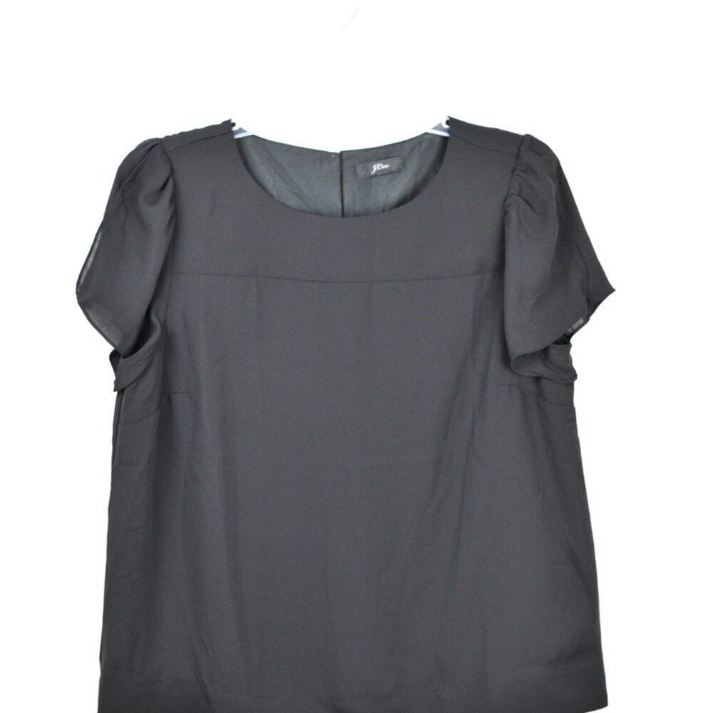NWOT J.Crew‎ black lined short sleeves top S
